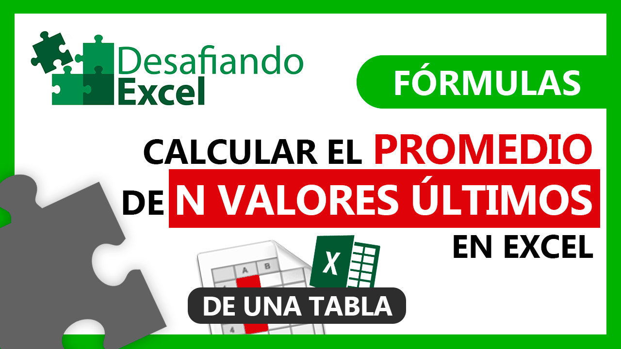 Calcular el promedio de N valores últimos en Excel | Desafiando Excel